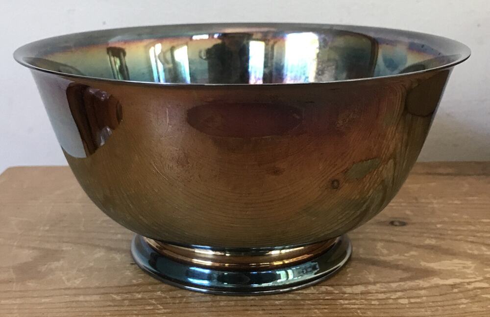 Vtg Hollowware By Oneida Silversmiths Paul Revere Silverplate 6” Bowl w Box